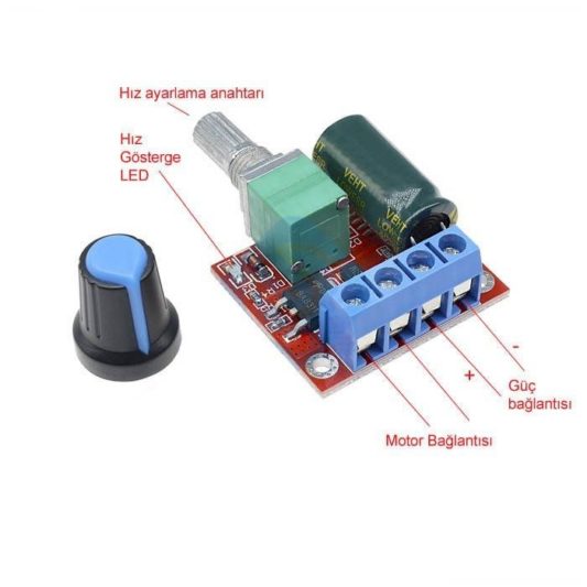4.5V-35V - 5A 90W 12V Pwm DC Motor Hız Kontrol Devresi - Görsel 3