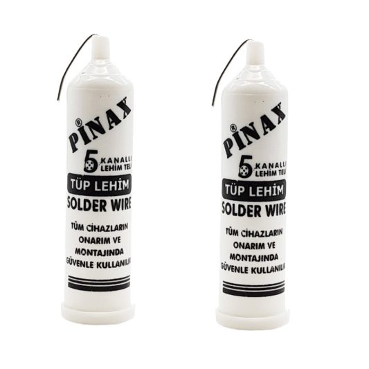 2 Adet - Pinax Tüp Lehim Teli 5 Kanallı 1.2Mm - Solder Wire 40gr.