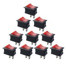 10 Adet - On-Off Anahtar Kırmızı, KCD1-101, Mini Aç Kapa Anahtar