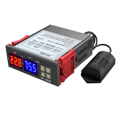 STC-3028 dijital sıcaklık nem ölçer 110-220V 10A termostat çift ekran termometre