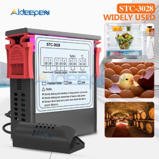 STC-3028 dijital sıcaklık nem ölçer 110-220V 10A termostat çift ekran termometre - Görsel 4