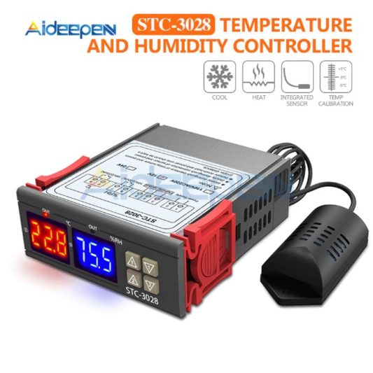 STC-3028 dijital sıcaklık nem ölçer 110-220V 10A termostat çift ekran termometre - Görsel 5