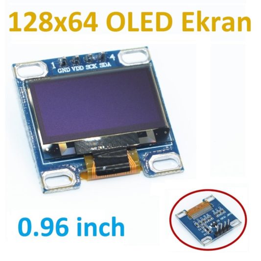 128x64 OLED Ekran LCD 0.96 I2C Arduino Raspberry PI Sarı Mavi - Görsel 3