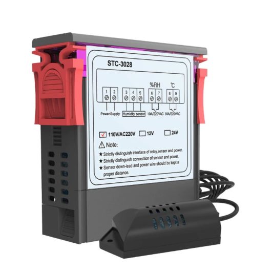 STC-3028 dijital sıcaklık nem ölçer 110-220V 10A termostat çift ekran termometre - Görsel 2