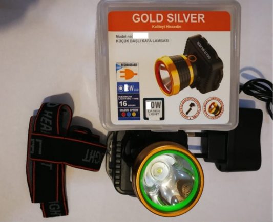 GOLD SİLVER GS-240 Şarjlı Led Kafa Feneri 20w Lazer Ledli - Görsel 2