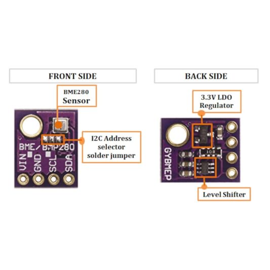 Sıcaklık Nem ve Barometrik Basınç Sensörü BME-280 BME280 5 Volt - Görsel 6