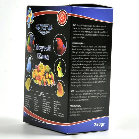 Beautiful Food Meyveli - Kuş Maması Kuş Yemi 250 Gr. + Hediyeli