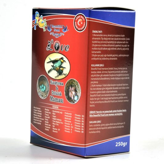 Beautiful Food Love Kızıştırma Doluluk Kuş Maması 250Gr + HEDİYE