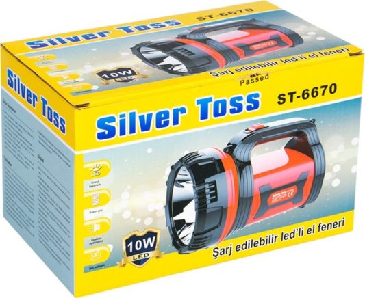 Silver Toss ST-6670 Projektör Tip Led Şarjlı El Feneri 10W ST6670 - Görsel 2