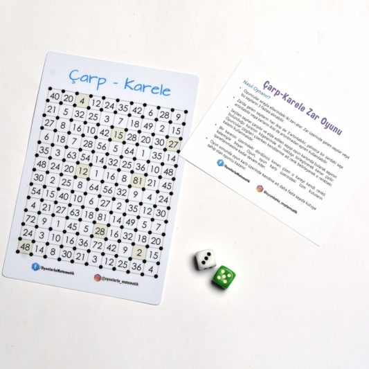 Çarp-Karele Zar Oyunu - Matematik İşlem Zeka Oyunu - Görsel 4