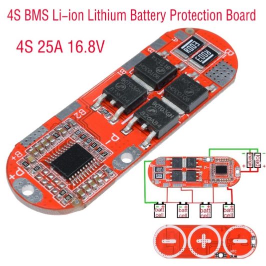 4S 25A 14.8V BMS Pil Koruma Balans Kartı 18650 lityum Li-ion Batarya - Görsel 2