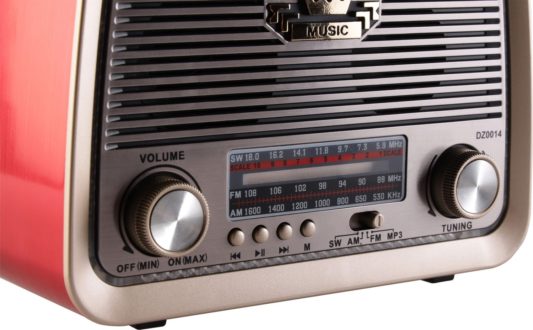 MF Product Acoustic 0189 Retro Kablosuz Radyolu Bluetooth Kırmızı Hoparlör - Görsel 4