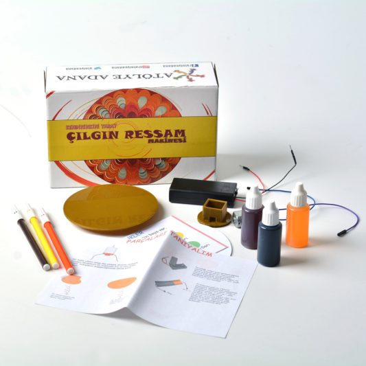 Çılgın Ressam Robot - Spin Art STEM Kodlama Robotik DIY Kit Kendin Yap Robotu - Görsel 3