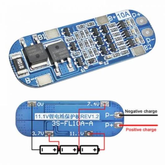 3S 10A 11.1V BMS Pil Koruma Balans Kartı 18650 lityum Li-ion Batarya - Görsel 3