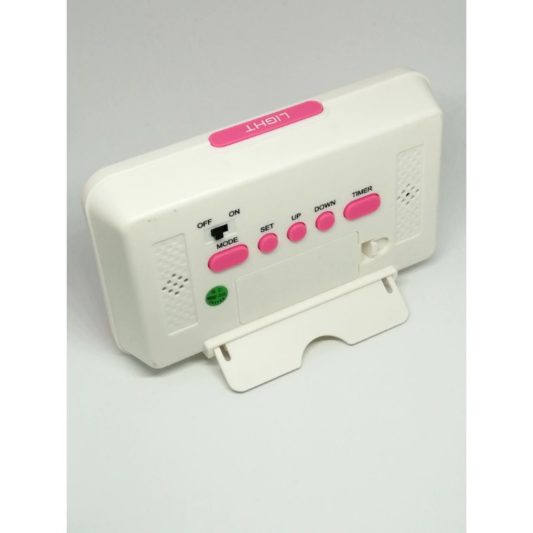 Ses, Işık Sensörlü Dijital LCD Ekranlı Masa Saati KD-1828 - Pembe - Görsel 2