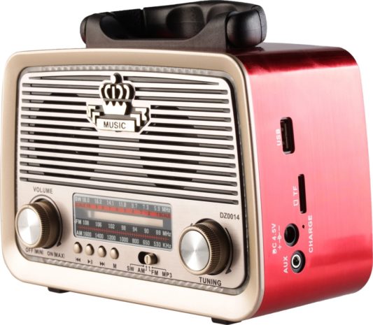 MF Product Acoustic 0189 Retro Kablosuz Radyolu Bluetooth Kırmızı Hoparlör - Görsel 2