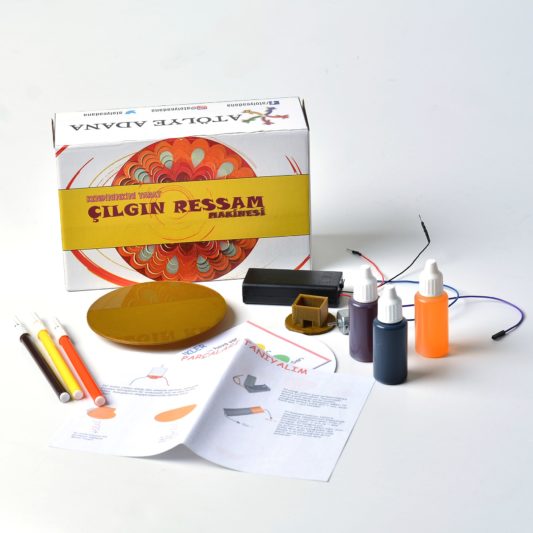Çılgın Ressam Robot - Spin Art STEM Kodlama Robotik DIY Kit Kendin Yap Robotu - Görsel 2