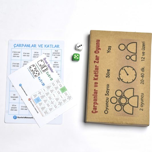 Çarpanlar ve Katlar Zar Oyunu - Matematik İşlem Zeka Oyunu - Görsel 5