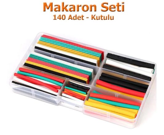 Makaron Seti 140 Adet Kutulu Daralan  Isı Polyolefin Shrink Boru - Görsel 4