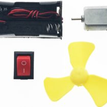 Hobi Motor Deney Seti DC Motor, Anahtar, Pil Yatağı, Pervane Set