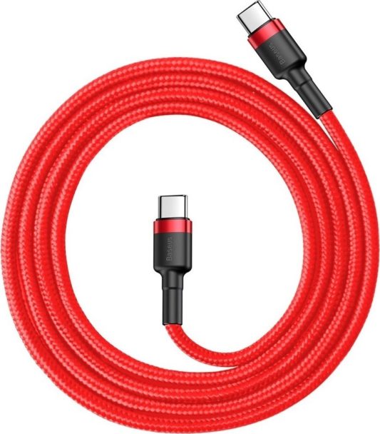 Baseus Cafule Type-C PD2.0 20V 60W 3A 1mt Kablo Kırmızı CATKLF-G09 - Görsel 2