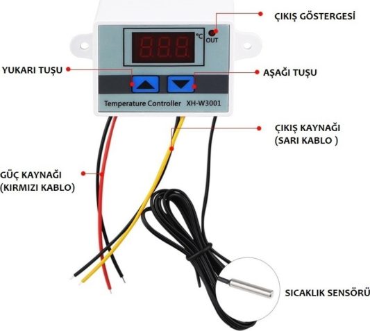 XH-W3001 12V DC Dijital Termostat Akvaryum Kuluçka Makinesi için Modül - Görsel 3