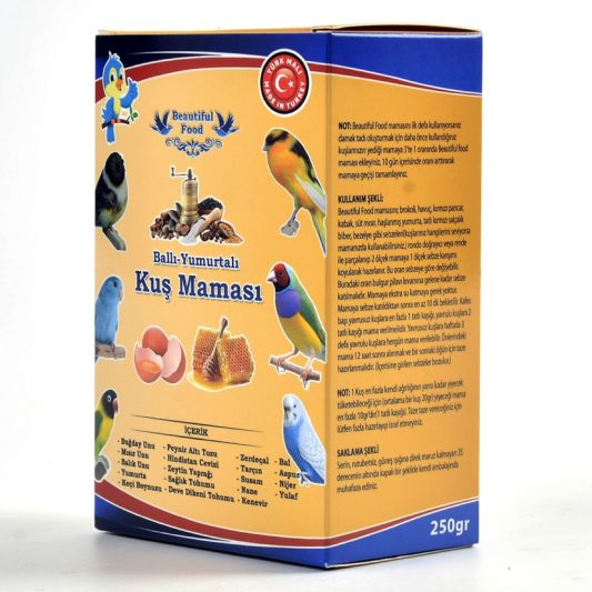 Beautiful Food Ballı Yumurtalı Kuş Maması Yemi 250 Gr. + Hediyeli