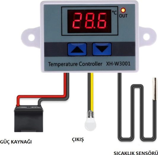 XH-W3001 12V DC Dijital Termostat Akvaryum Kuluçka Makinesi için Modül - Görsel 2