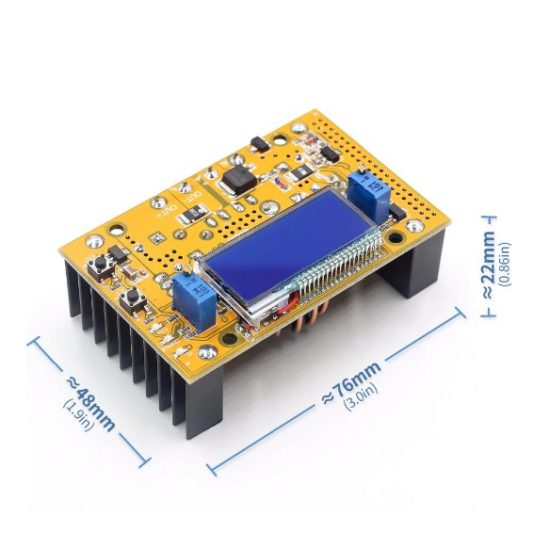 Dc-Dc Converter LCD Ekran Voltaj Akım Göstergeli 10-32V -> 11-60V - Görsel 2