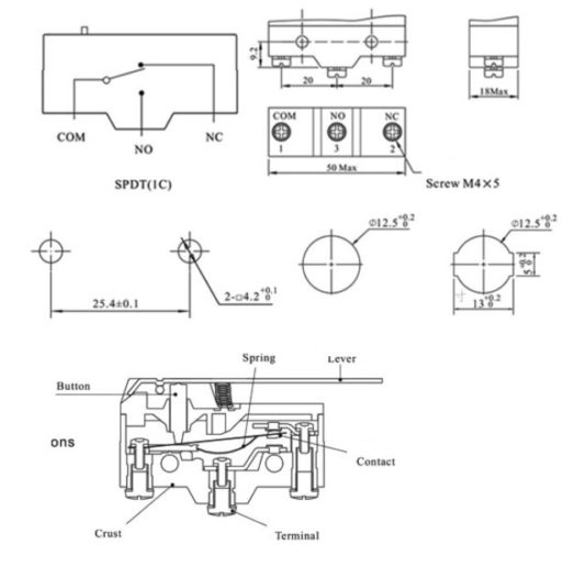 2 Adet - XZ-15GW22-B Mertal Marakaralı Mikro Switch, 15GW22 Micro Endüstriyel Swich - Görsel 5