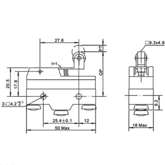 2 Adet - XZ-15GW22-B Mertal Marakaralı Mikro Switch, 15GW22 Micro Endüstriyel Swich - Görsel 4