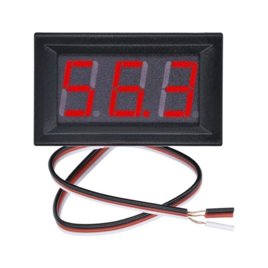 0.56 inch DC 0-100V Digital Voltmetre 3 Telli Panel Tip - Görsel 2