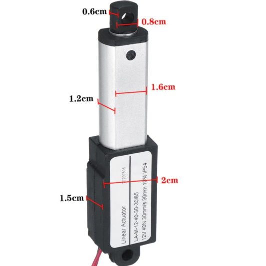 Alüminyum 40N 30mm/s 30mm Açılır Uzunluk 12V Dc Mini Lineer Motor - Görsel 3