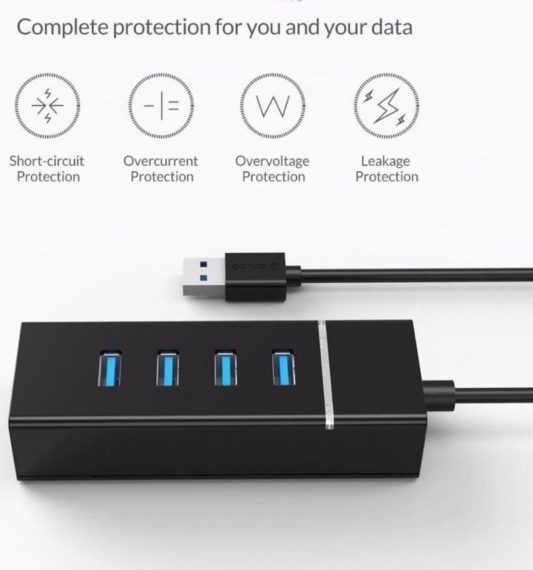 USB 3.0 4 Port USB Çoğaltıcı HUB 5 gbps Super Speed 30CM PG-288 - Görsel 3