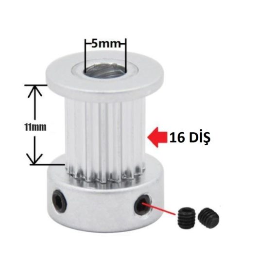 GT2 Kasnak, 16 Diş 5mm 10mm Kayış için 3D YAZICI - 3D Printer ve CNC çin - Görsel 2