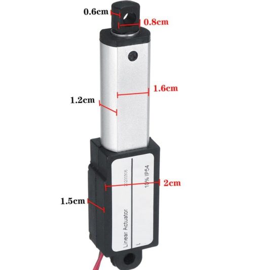 Alüminyum 60N 15mm/s 30mm Açılır Uzunluk 12V Dc Mini Lineer Motor - Görsel 3