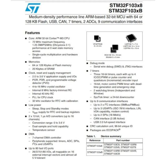 STM32F103C8T6  Entegre - Görsel 2
