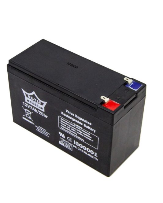 Or-Tec Plus 12V 7AH Bakımsız Kuru Akü (Akülü Araba, Yazar Kasa, UPS, Solar Enerji, Yangın, Alarm)