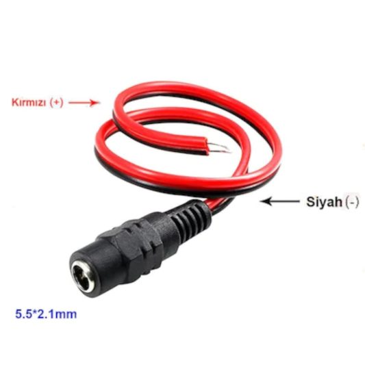 Güvenlik Kamerası 12V DC Dişi Power Jack DC Jak Kablo Bağlantı Kablosu - Görsel 2