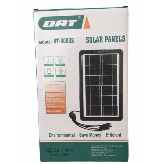 Dat AT-6003B Solar Panel Güneş Enerjili Çok Uçlu Telefon Şarj Cihazı - Görsel 2