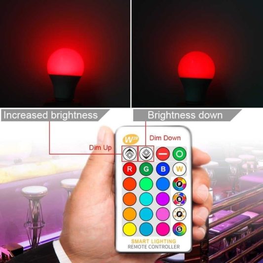 Uzaktan Kumandalı Rgb LED Gece Lambası Ampul 5W E27 Tasarruflu Dimmerli LED Lamba 16 Ton Işık - Görsel 2