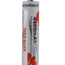 Gold Silver 18650 Pil 4400mah 3.7V 9.6Wh Li-ion Batarya Aşırı Şarj  Koruma Devreli