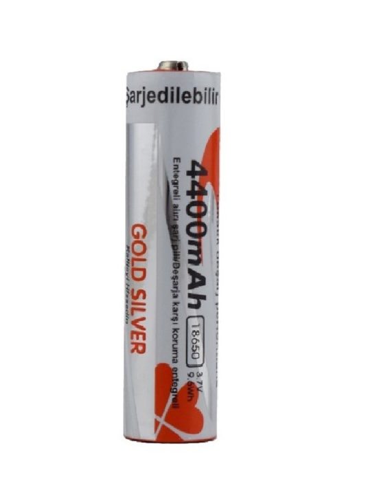 Gold Silver 18650 Pil 4400mah 3.7V 9.6Wh Li-ion Batarya Aşırı Şarj  Koruma Devreli