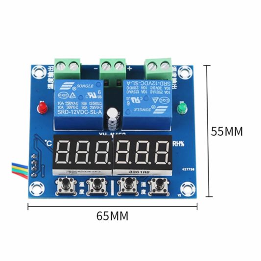 XH-M452 DC 12V 10A dijital LED Çift Çıkış Sıcaklık ve Nem Kontrol Modülü - Görsel 4