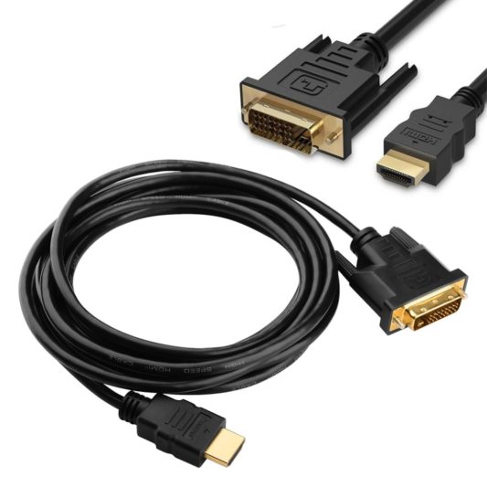 1.8m Hdmi to Dvi 24+1 Dvi to Hdmi Kablo Altın Uçlu