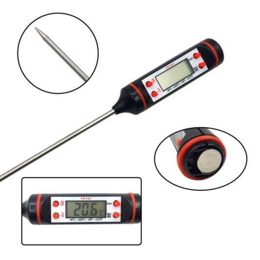 Dijital LCD Gıda Yemek Termometresi Batırmalı Mutfak Sıcaklık Ölçer - Görsel 4