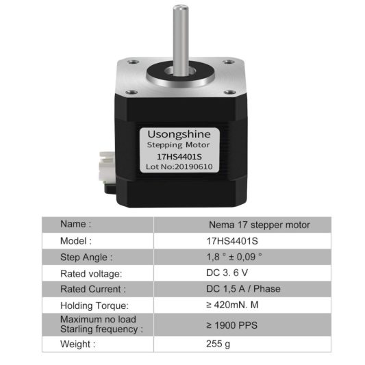 17HS4401S -22B Kablolu Nema17 Step Motor 3D Yazıcı 48mm Nema 17 - Görsel 6