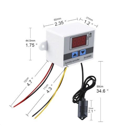 XH-W3005 DC 12V Dijital Nem Kontrol Seralar Kuluçka Makineler için uyumlu - Görsel 4