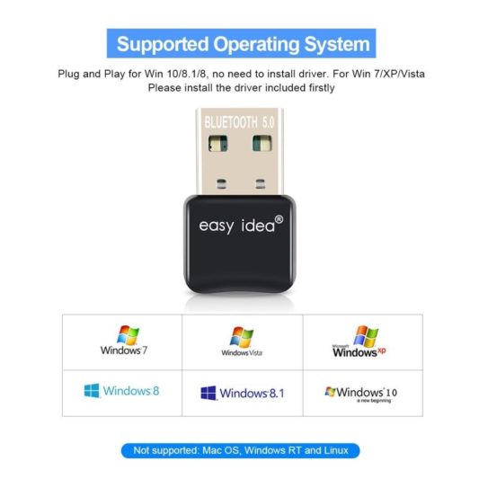 Mini Adaptör Dongle Bluetooth 5.0 USB Alıcı, Playstation Uyumlu, Tablet, Kulaklık - Görsel 4