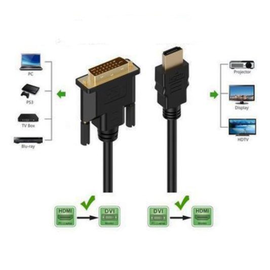 1.8m Hdmi to Dvi 24+1 Dvi to Hdmi Kablo Altın Uçlu - Görsel 9